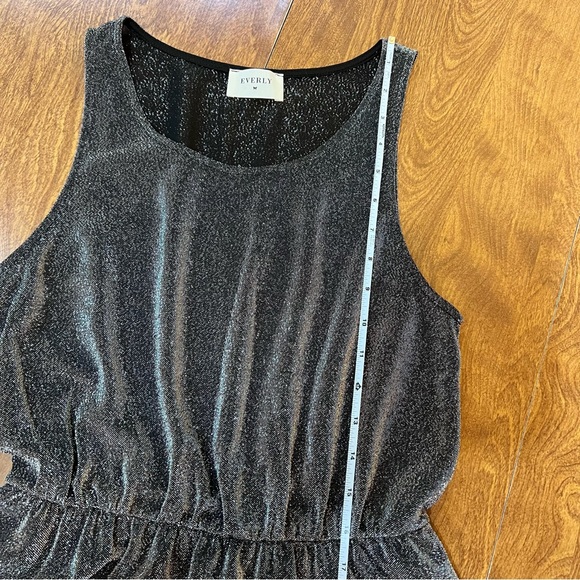 EVERLY Metallic Black CrewNeck Sleeveless Maxi Dress NWOT size M - Picture 10 of 11